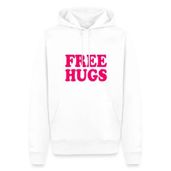 Free hugs - Sweat à capuche Premium bio Homme - blanc - Devant - Nico (187cm)
