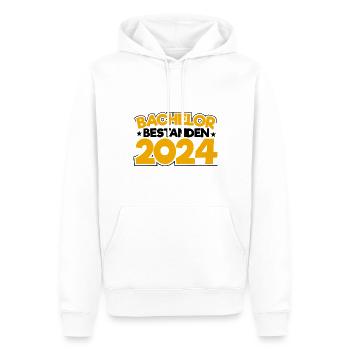 Bachelorabschluss 2024 Bachelor Promotion Sponsion - Männer Premium Bio Hoodie - Weiß - Vorne - Nico (187cm)