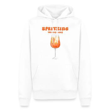 Spritzing the day Away - Männer Premium Bio Hoodie - Weiß - Vorne - Nico (187cm)