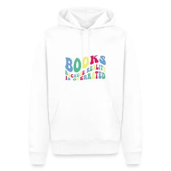Books because reality is overrated - Men’s Premium Organic Hoodie - white - Front - Nico (187cm)