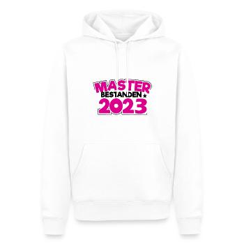 Master 2023 Abschluss Promotion Sponsion Uni - Männer Premium Bio Hoodie - Weiß - Vorne - Nico (187cm)