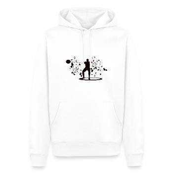 Hammerwerfer Colorsplash Hammerwerfen - Männer Premium Bio Hoodie - Weiß - Vorne - Nico (187cm)