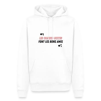 Les bonnes cuites - Sweat à capuche Premium bio Homme - blanc - Devant - Nico (187cm)