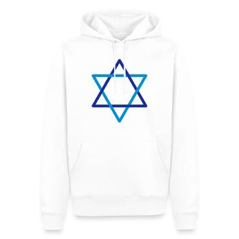 Star of David - Men’s Premium Organic Hoodie - white - Front - Nico (187cm)
