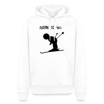 BORN TO SKI - Männer Premium Bio Hoodie - Weiß - Vorne - Nico (187cm)