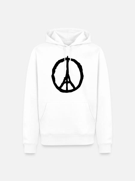 peace paris - Männer Premium Bio Hoodie - Weiß