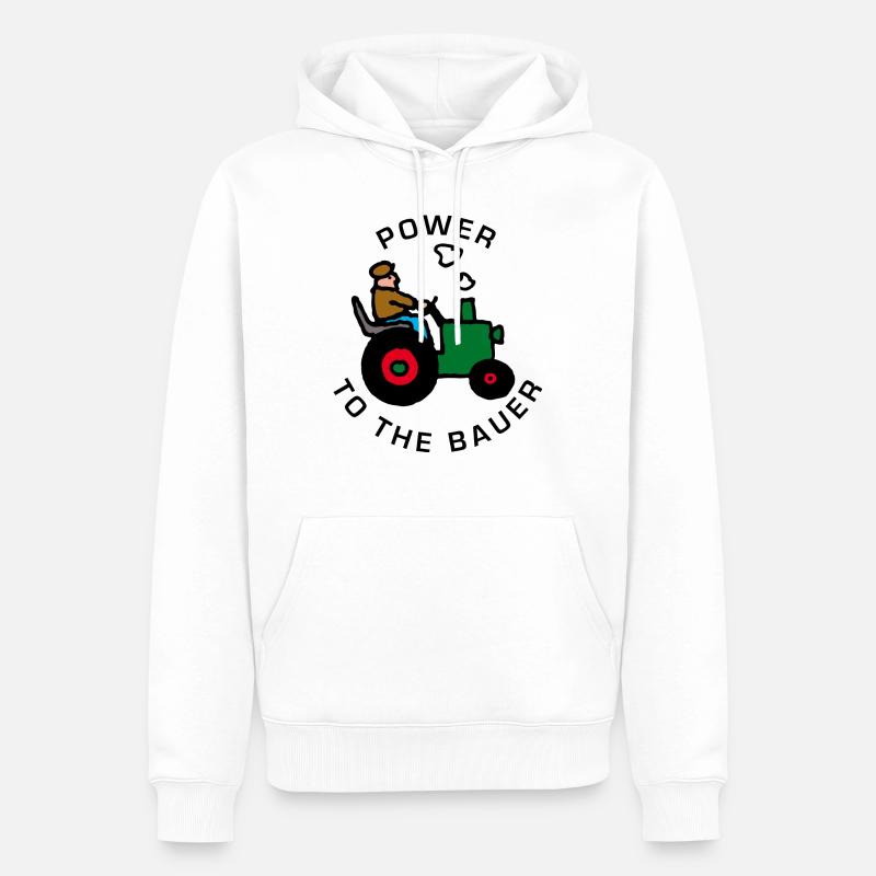 power_to_the_bauer_b - Männer Premium Bio Hoodie - Weiß
