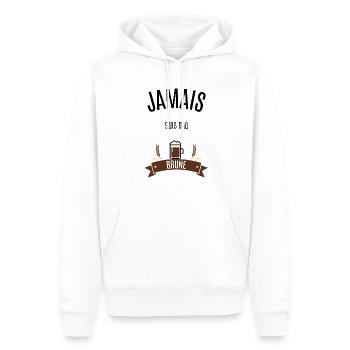 Jamais sans ma brune - Sweat à capuche Premium bio Homme - blanc - Devant - Nico (187cm)