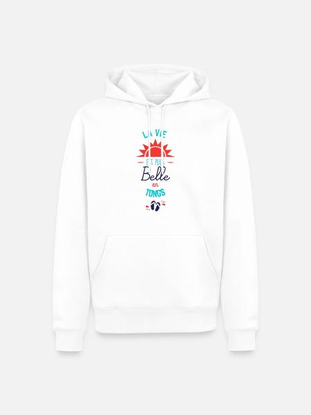 En tong - Sweat à capuche Premium bio Homme - blanc