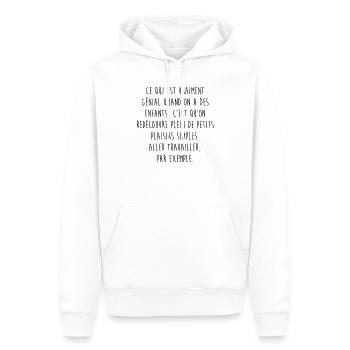 Les enfants... - Sweat à capuche Premium bio Homme - blanc - Devant - Nico (187cm)
