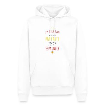 Je suis espagnole - Sweat à capuche Premium bio Homme - blanc - Devant - Nico (187cm)