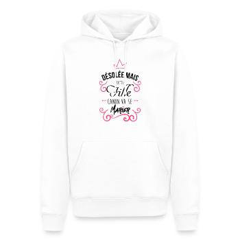 Fille canon - Sweat à capuche Premium bio Homme - blanc - Devant - Nico (187cm)