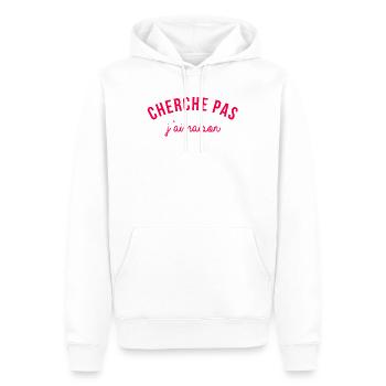 J'ai raison - Sweat à capuche Premium bio Homme - blanc - Devant - Nico (187cm)