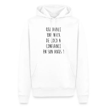 ...une noix de coco - Sweat à capuche Premium bio Homme - blanc - Devant - Nico (187cm)