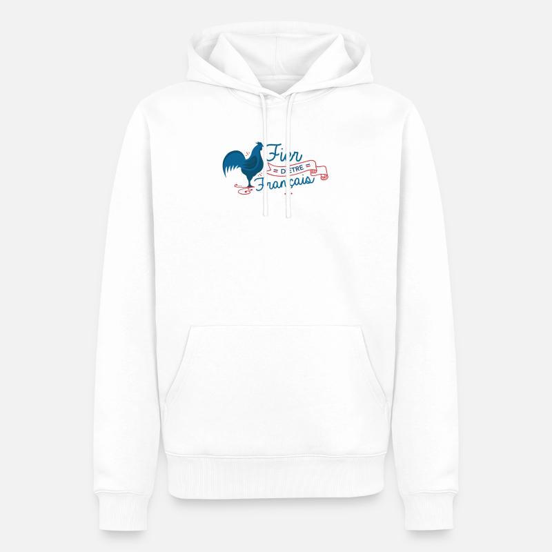 Fier d'être français - Sweat à capuche Premium bio Homme - blanc