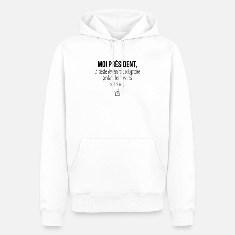 La sieste deviendrait... - Sweat à capuche Premium bio Homme - blanc