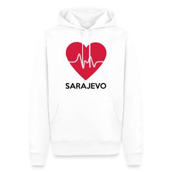 Herz Sarajevo - Männer Premium Bio Hoodie - Weiß - Vorne - Nico (187cm)