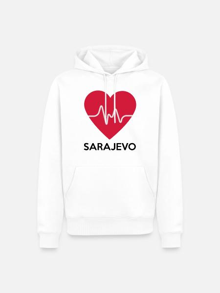 heart Sarajevo - Men’s Premium Organic Hoodie - white