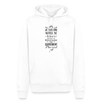 Marraine tatouée - Sweat à capuche Premium bio Homme - blanc - Devant - Nico (187cm)