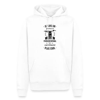 Parrain motard - Sweat à capuche Premium bio Homme - blanc - Devant - Nico (187cm)