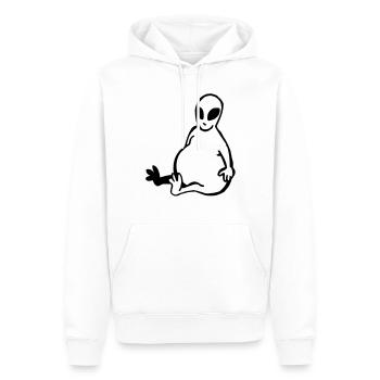 Dicker Alien - Männer Premium Bio Hoodie - Weiß - Vorne - Nico (187cm)