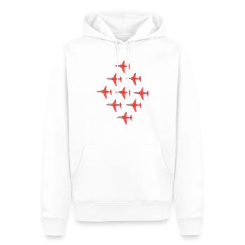 Red Arrows Hawk Formation t-shirt - Men’s Premium Organic Hoodie - white - Front - Nico (187cm)