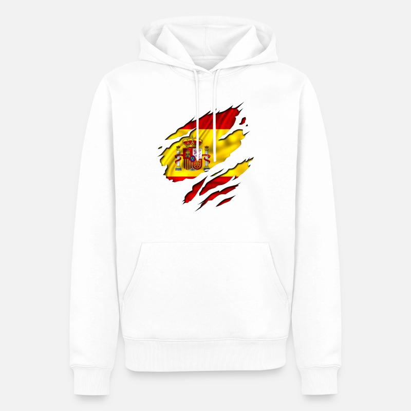 drapeau espagne españa - Sweat à capuche Premium bio Homme - blanc