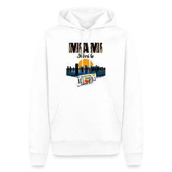 MIAMI - Männer Premium Bio Hoodie - Weiß - Vorne - Nico (187cm)