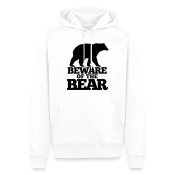 Beware of the bear T-Shirt - Männer Premium Bio Hoodie - Weiß - Vorne - Nico (187cm)