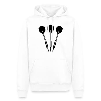 3 fléchettes - fléchettes - Sweat à capuche Premium bio Homme - blanc - Devant - Nico (187cm)