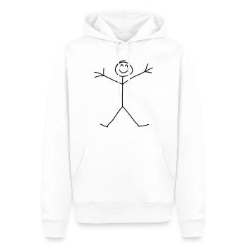 Stick Figure - Sweat à capuche Premium bio Homme - blanc - Devant - Nico (187cm)