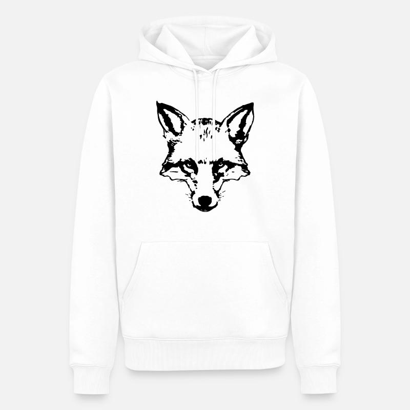 fox_head - Männer Premium Bio Hoodie - Weiß