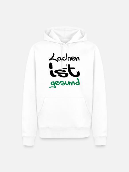 lachen ist gesund - Männer Premium Bio Hoodie - Weiß