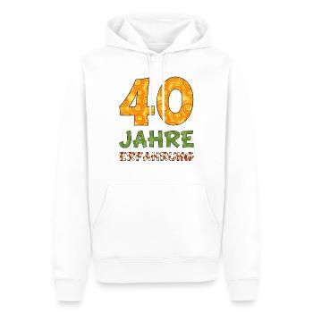40 Jahre Erfahrung - bunt - Männer Premium Bio Hoodie - Weiß - Vorne - Nico (187cm)