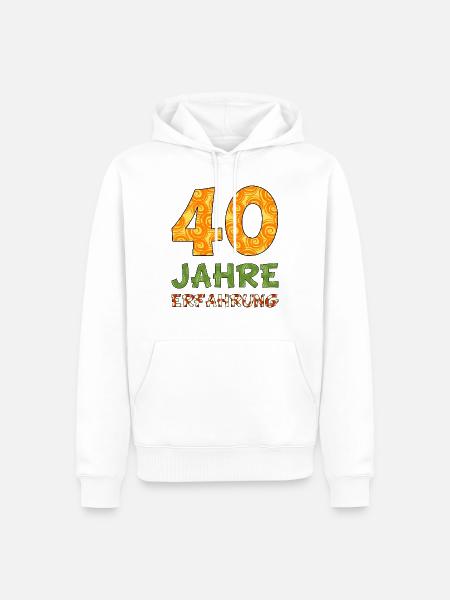 40 Jahre Erfahrung - bunt - Männer Premium Bio Hoodie - Weiß