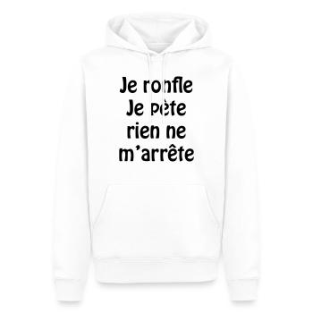 Je ronfle... - Sweat à capuche Premium bio Homme - blanc - Devant - Nico (187cm)