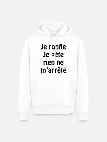 Je ronfle... - Sweat à capuche Premium bio Homme - blanc