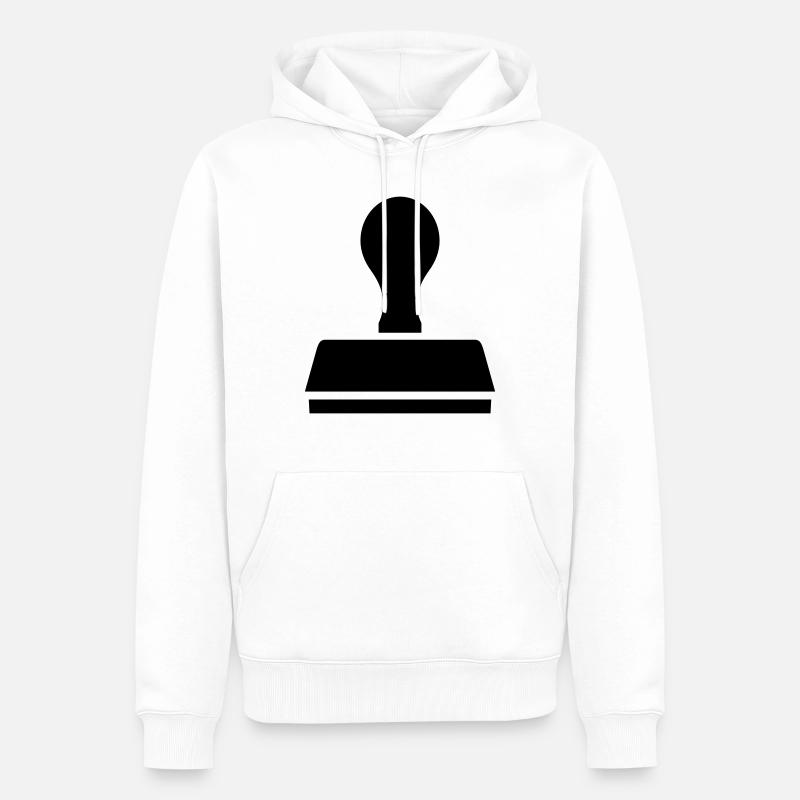 Stempel - Männer Premium Bio Hoodie - Weiß