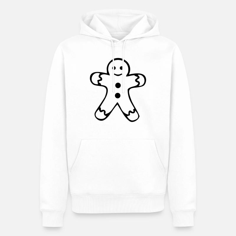 lebkuchenmann_01 - Sweat à capuche Premium bio Homme - blanc