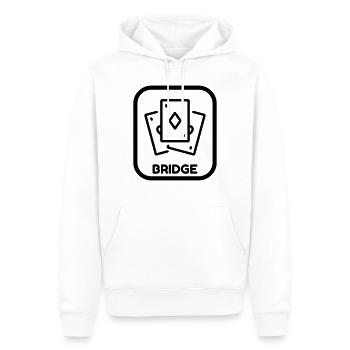 bridge / bridgeur / bridgeuse / cartes - Sweat à capuche Premium bio Homme - blanc - Devant - Nico (187cm)