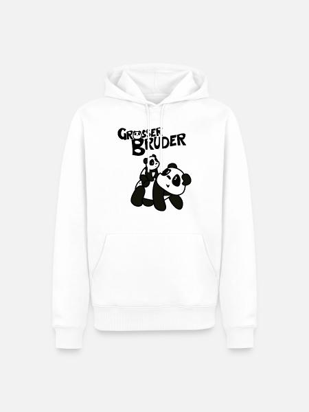Pandalena Großer Panda Bruder - Männer Premium Bio Hoodie - Weiß