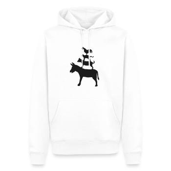 Bremen Town Musicians conte de fées Frères Grimm - Sweat à capuche Premium bio Homme - blanc - Devant - Nico (187cm)