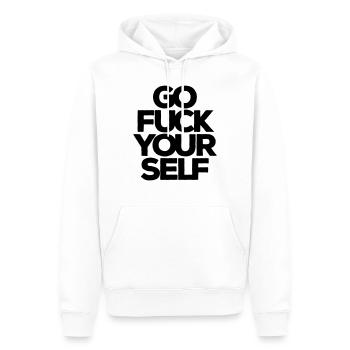 Go fuck yourself! Fick Dich! Geh weg! harter Tobak - Männer Premium Bio Hoodie - Weiß - Vorne - Nico (187cm)