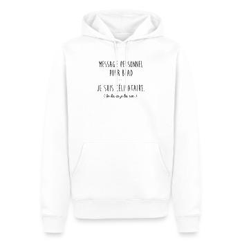 Je suis célibataire - Sweat à capuche Premium bio Homme - blanc - Devant - Nico (187cm)