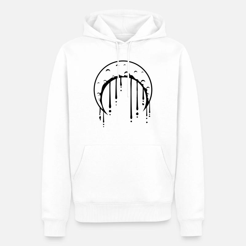 Graffiti Drops Lune - Sweat à capuche Premium bio Homme - blanc