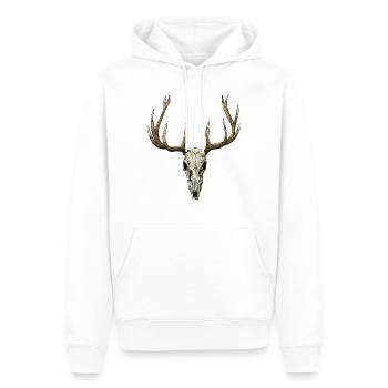 Hirschschädel - Männer Premium Bio Hoodie - Weiß - Vorne - Nico (187cm)