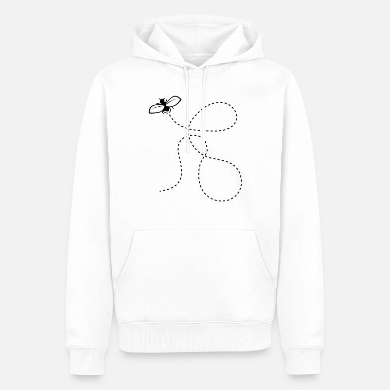 Mouche de ligne en pointillés - Sweat à capuche Premium bio Homme - blanc