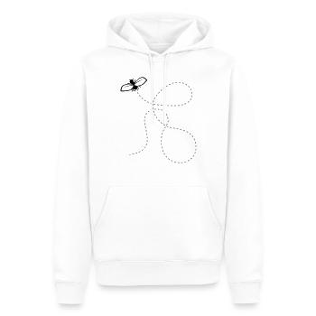 Fliege Gestrichelte Linie - Männer Premium Bio Hoodie - Weiß - Vorne - Nico (187cm)
