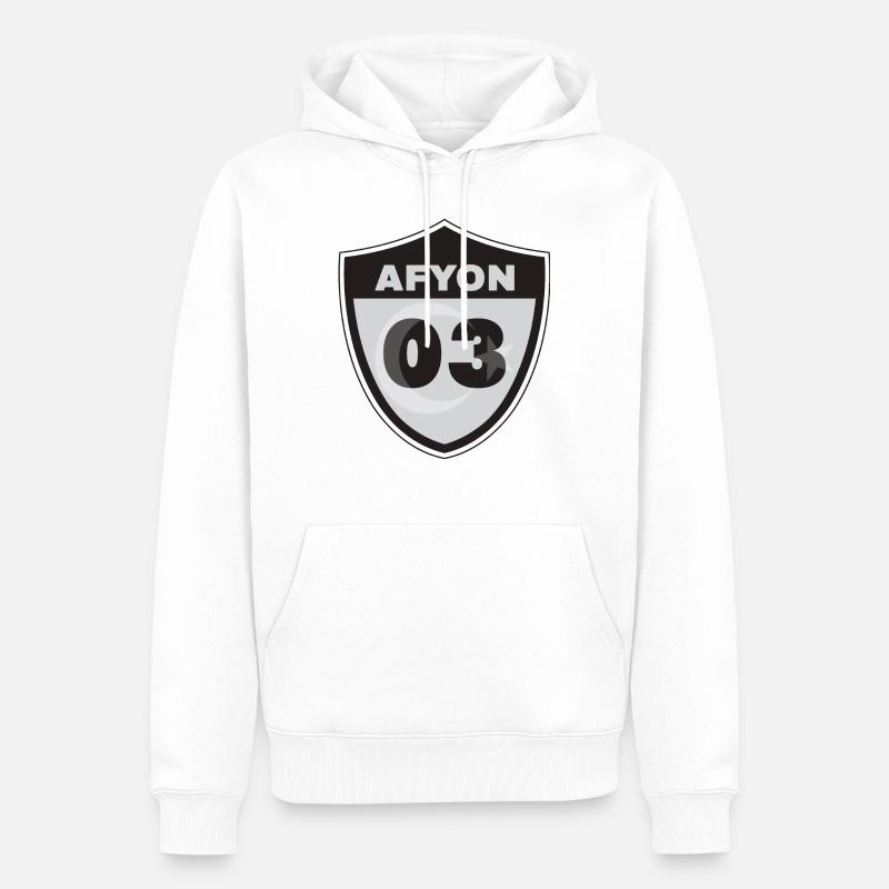 Afyon - Sweat à capuche Premium bio Homme - blanc