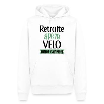 Retraite apéro vélo toute l'année cadeau retraite - Sweat à capuche Premium bio Homme - blanc - Devant - Nico (187cm)